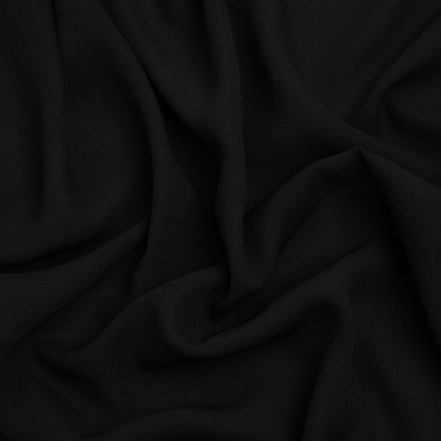 Famous Australian Designer Black Polyester Double Georgette
