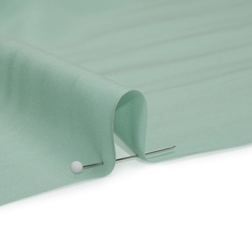 Famous Australian Designer Celadon Viscose Crepe de Chine Detail