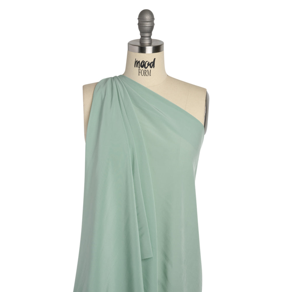 Famous Australian Designer Celadon Viscose Crepe de Chine Drape