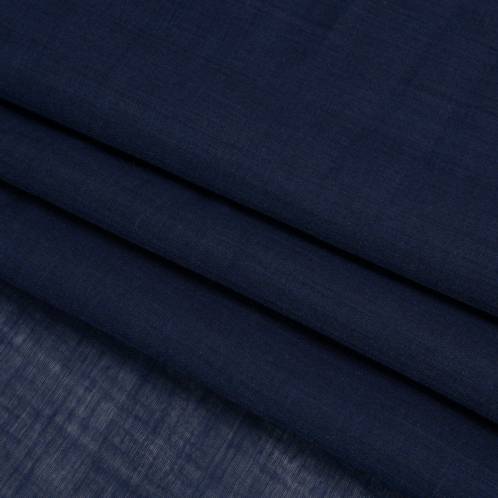 Famous Australian Designer Navy Lightweight Ramie Woven Folded