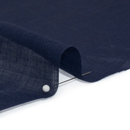 Famous Australian Designer Navy Lightweight Ramie Woven Detail