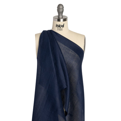Famous Australian Designer Navy Lightweight Ramie Woven Drape