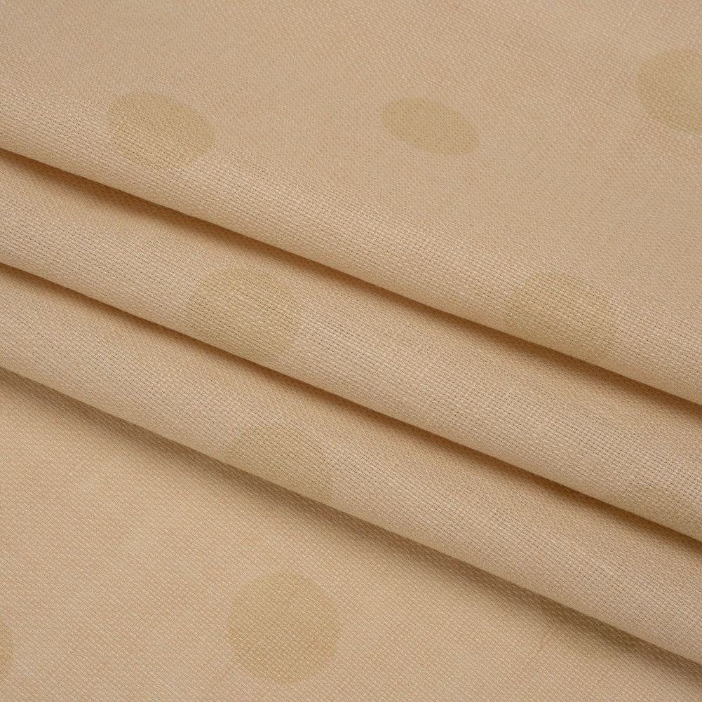 Famous Australian Designer Ecru and Beige Polka Dot Basketweave Linen and Cotton Suiting Folded