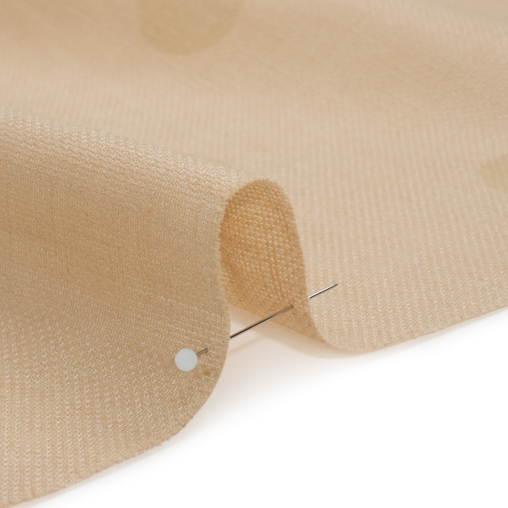 Famous Australian Designer Ecru and Beige Polka Dot Basketweave Linen and Cotton Suiting Detail