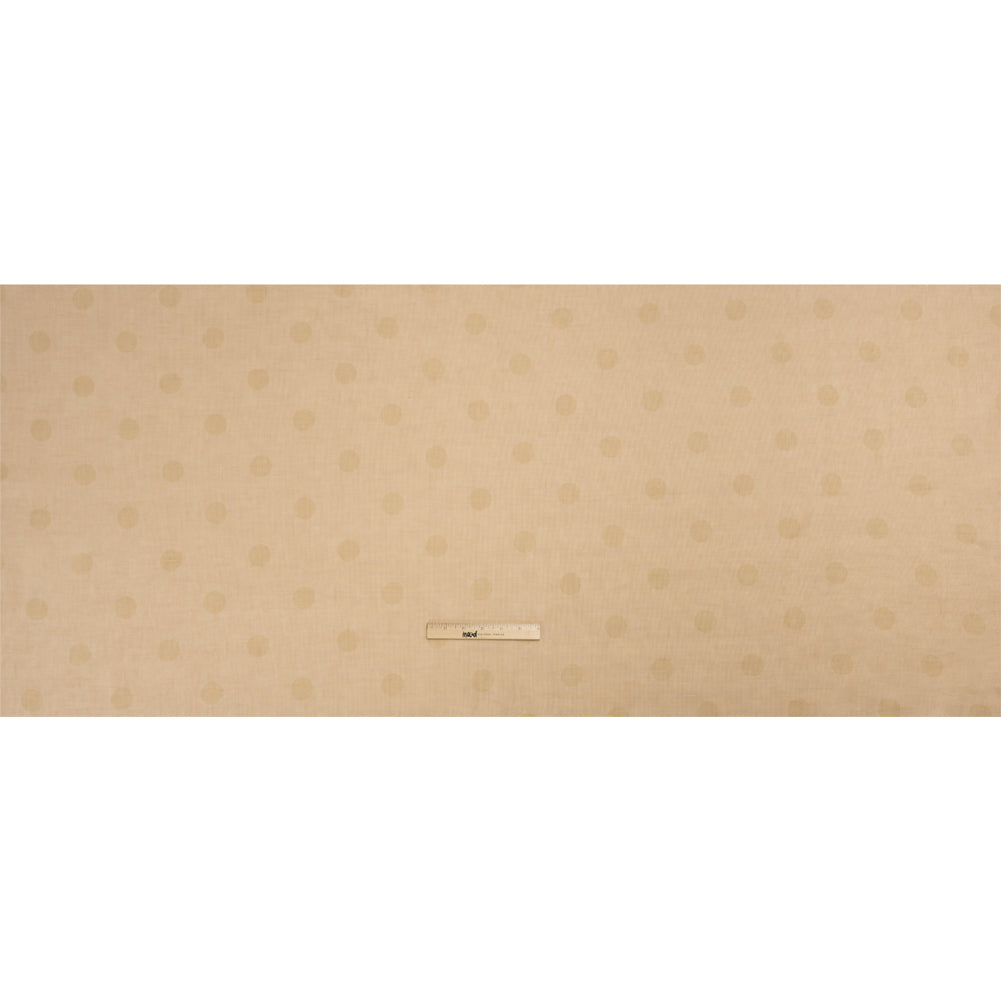 Famous Australian Designer Ecru and Beige Polka Dot Basketweave Linen and Cotton Suiting Full