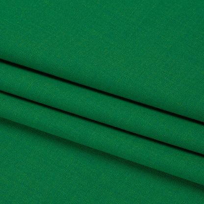 Famous Australian Designer Green Stretch Wool and Polyester Suiting Folded