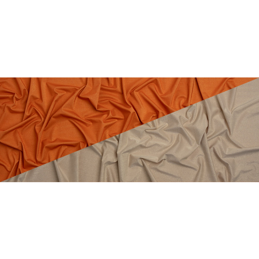 Famous Australian Designer Persimmon, Beige and Metallic Gold Double Face Stretch Polyester Tricot Full