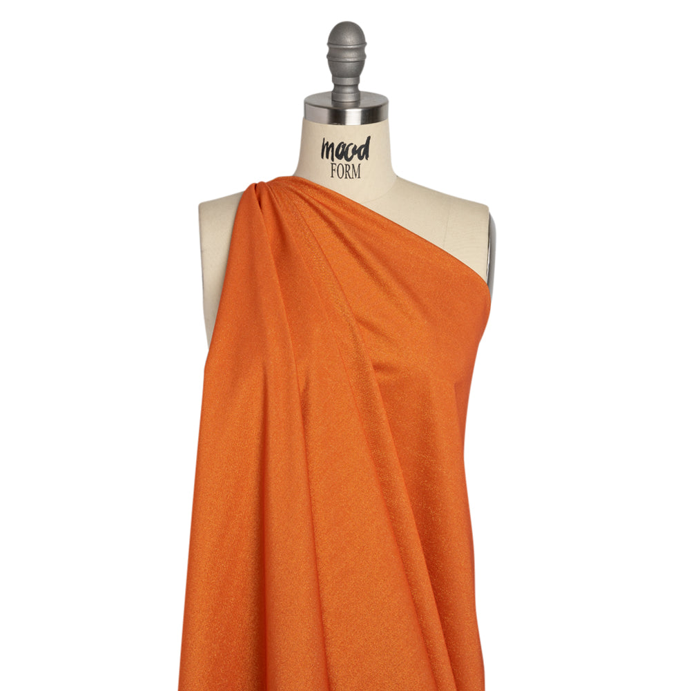Famous Australian Designer Persimmon, Beige and Metallic Gold Double Face Stretch Polyester Tricot Drape