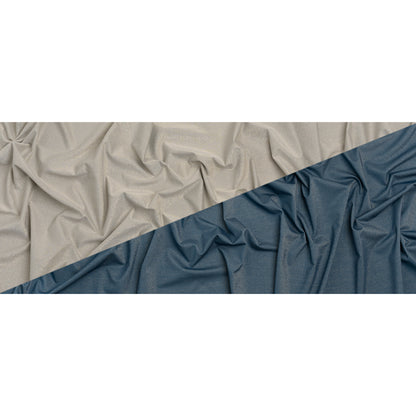 Famous Australian Designer Gray, French Blue and Metallic Gold Double Face Stretch Polyester Tricot Full