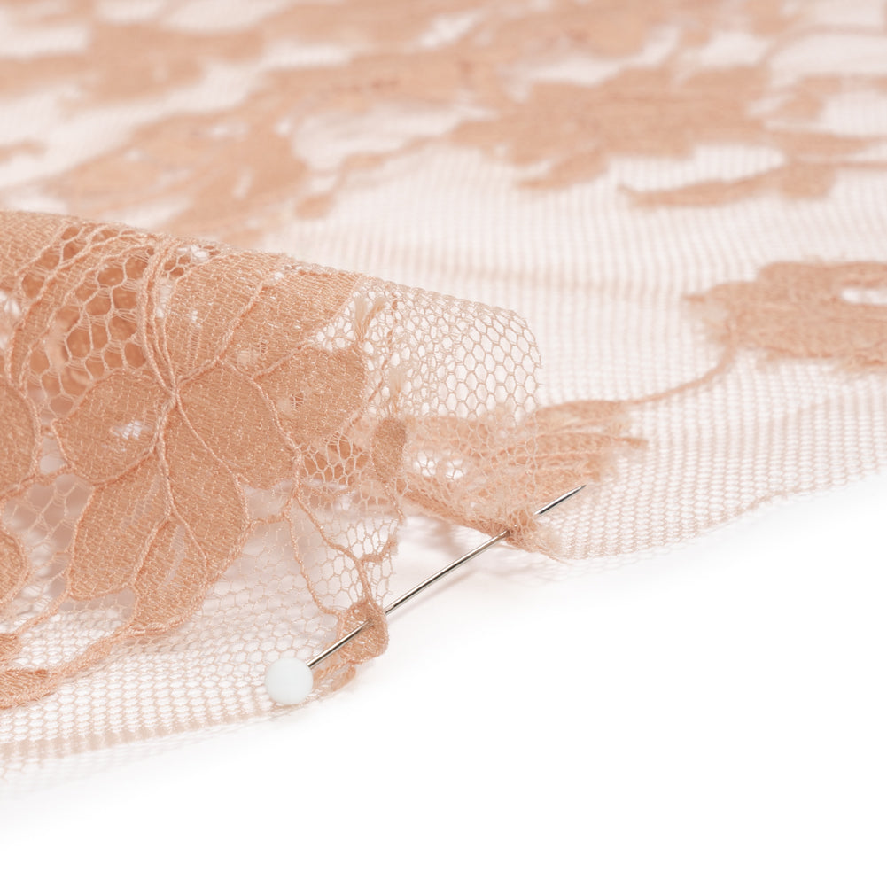 Famous Australian Designer Blush Floral Re-Embroidered Cotton and Nylon Lace Detail