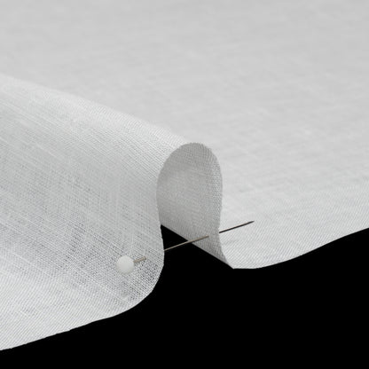 Famous Australian Designer White Lightweight Linen Woven Detail