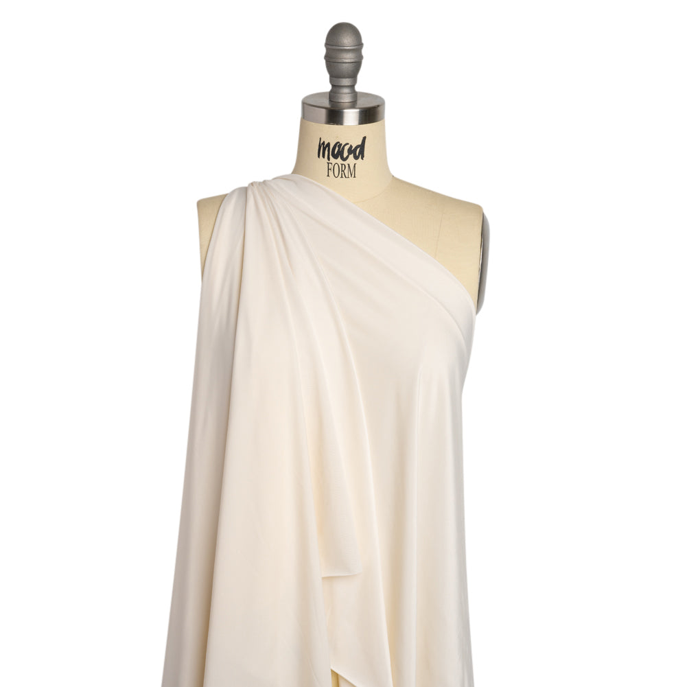 Famous Australian Designer Cream Stretch Polyester Jersey Drape