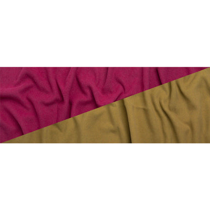 Italian Camel and Fuchsia Brushed Wool and Polyester Double Cloth Coating Full