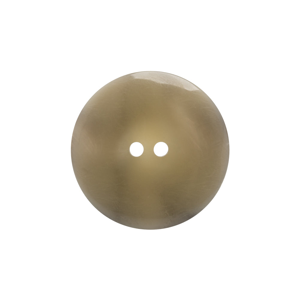 Plastic 2-Hole Button Made in Italy - Dark Brown Mottled Wide Rim - 36L/23mm Detail