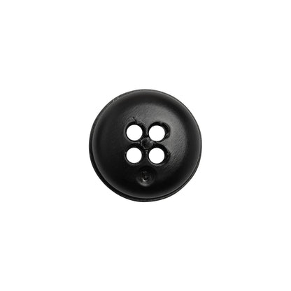 Plastic 4 Hole Button - Ribbed Black Bowl Shaped - 24L/15mm Detail