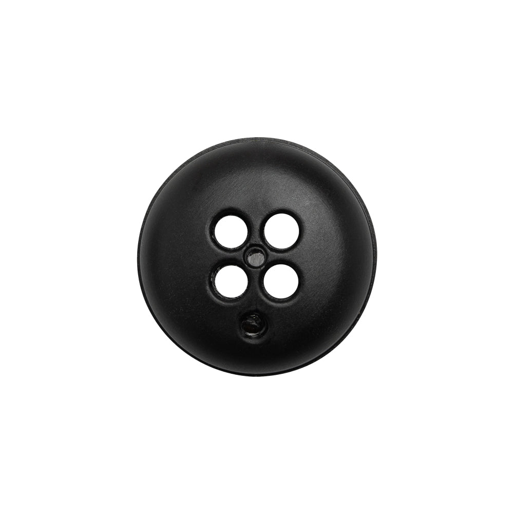 Plastic 4 Hole Button - Ribbed Black Bowl Shaped - 32L/20mm Detail
