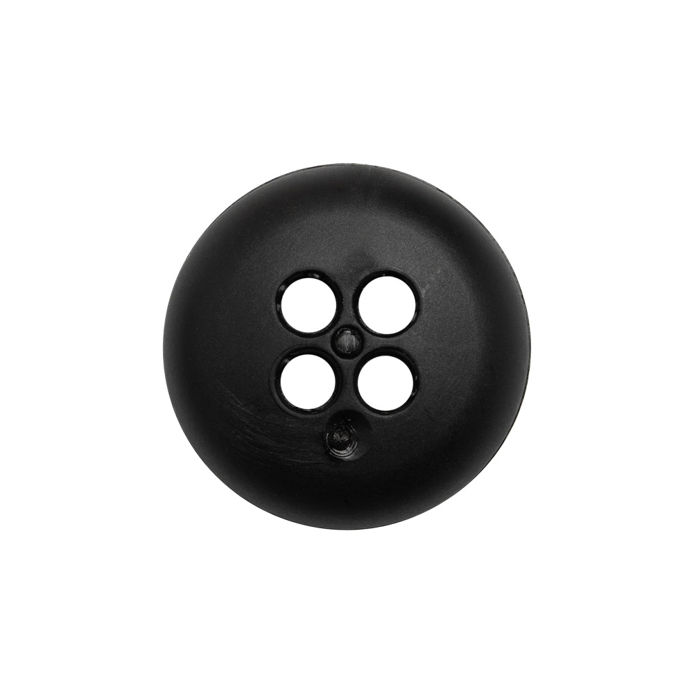 Plastic 4 Hole Button - Ribbed Black Bowl Shaped - 36L/23mm - Detail