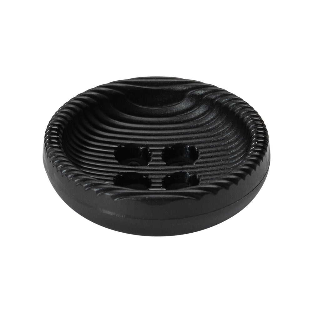 Plastic 4 Hole Button - Ribbed Black Bowl Shaped - 44L/28mm - Folded