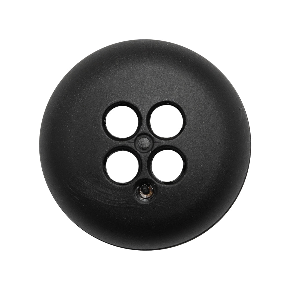 Plastic 4 Hole Button - Ribbed Black Bowl Shaped - 44L/28mm - Detail