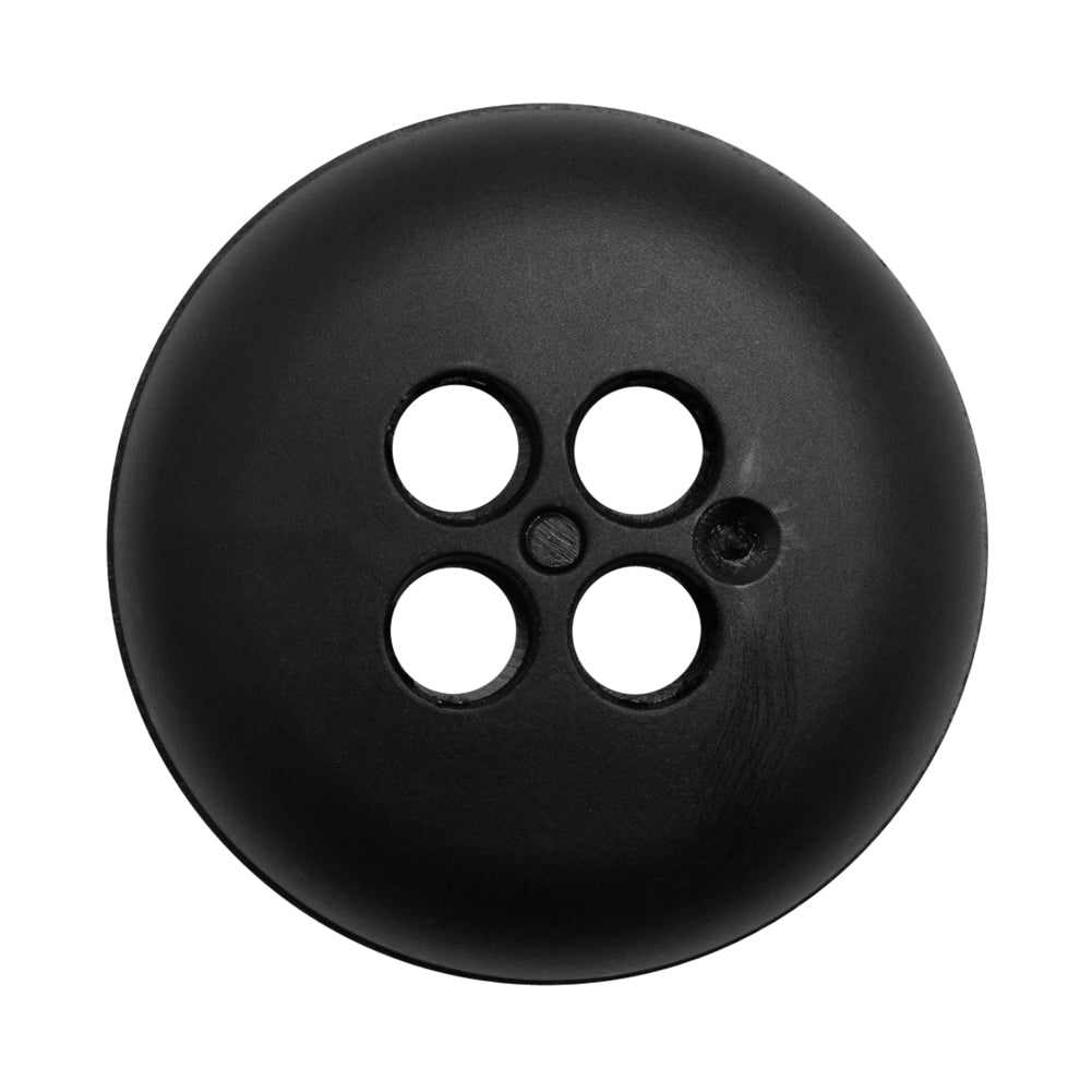 Plastic 4 Hole Button - Ribbed Black Bowl Shaped - 54L/34mm - Detail
