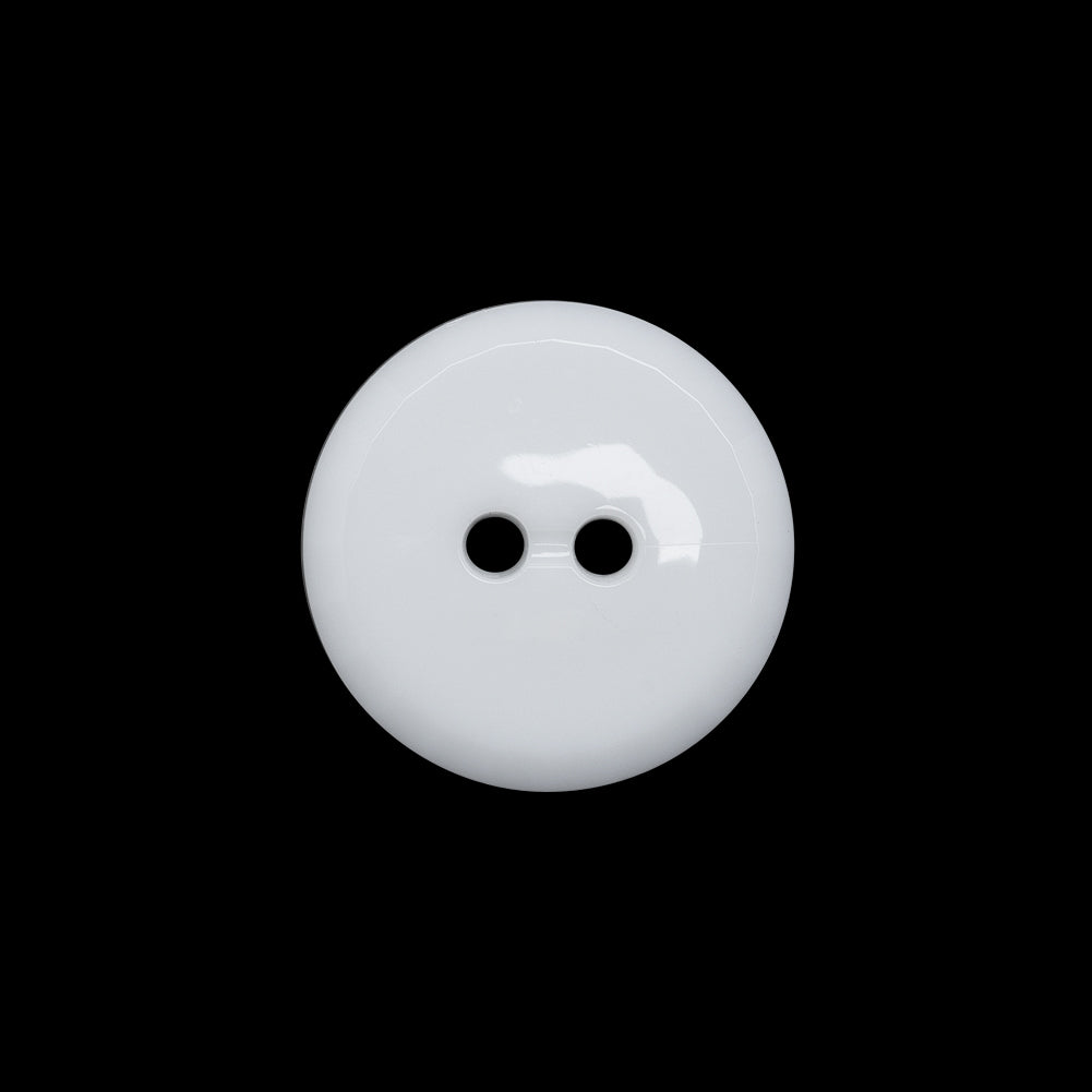 Flat Plastic 2-Hole Button - White Faceted Rim - 30L/19mm