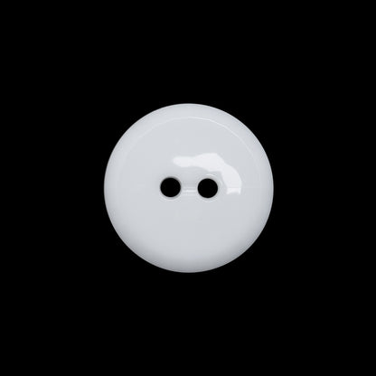 Flat Plastic 2-Hole Button - White Faceted Rim - 30L/19mm