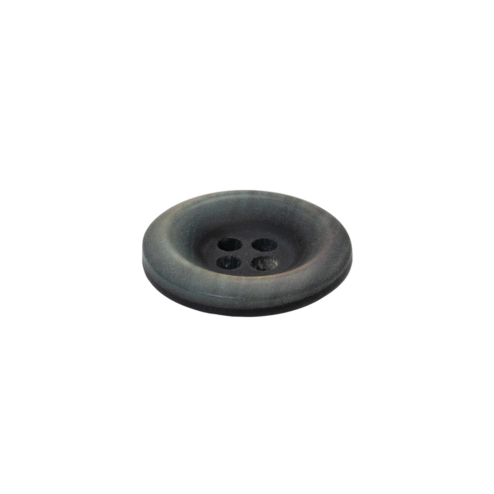 Rolled Rim 4-Hole Plastic Button - Silver and Gray Iridescent - 28L/18mm - Folded