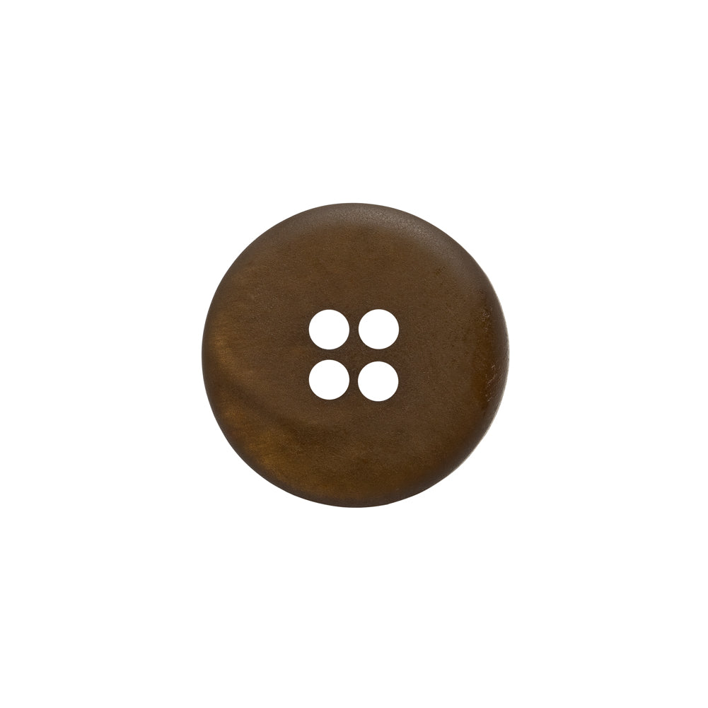 Rolled Rim 4-Hole Plastic Button - Brown Iridescent - 28L/18mm - Detail