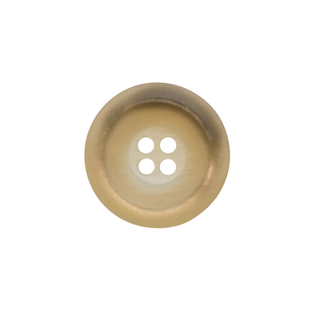 Rolled Rim 4-Hole Plastic Button - Beige and Taupe Iridescent - 32L/20mm