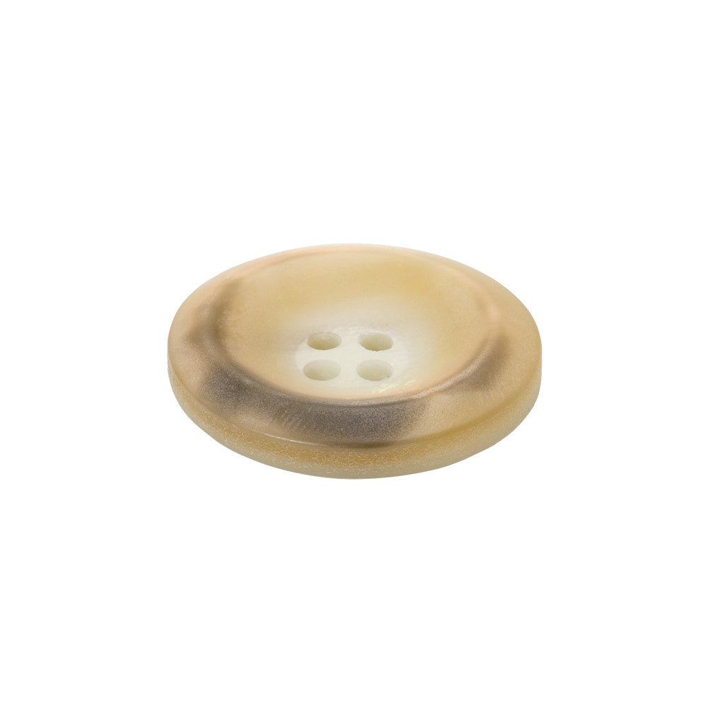 Rolled Rim 4-Hole Plastic Button - Beige and Taupe Iridescent - 36L/23mm - Folded