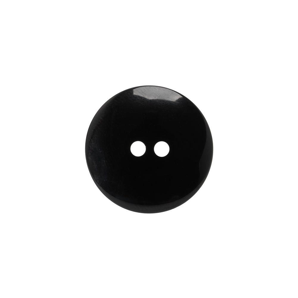 Plastic 2-Hole Button - Black Wide Matte Rim - 28L/18mm - Detail