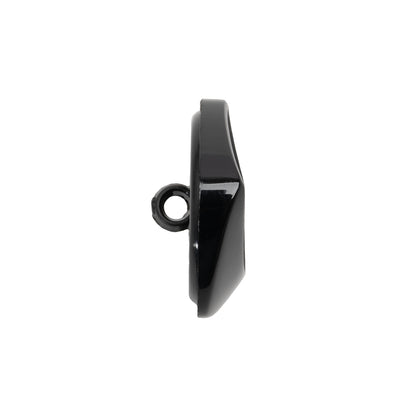 Square Plastic Shank Back Button - Black Partial Matte Abstract - 36L/23mm