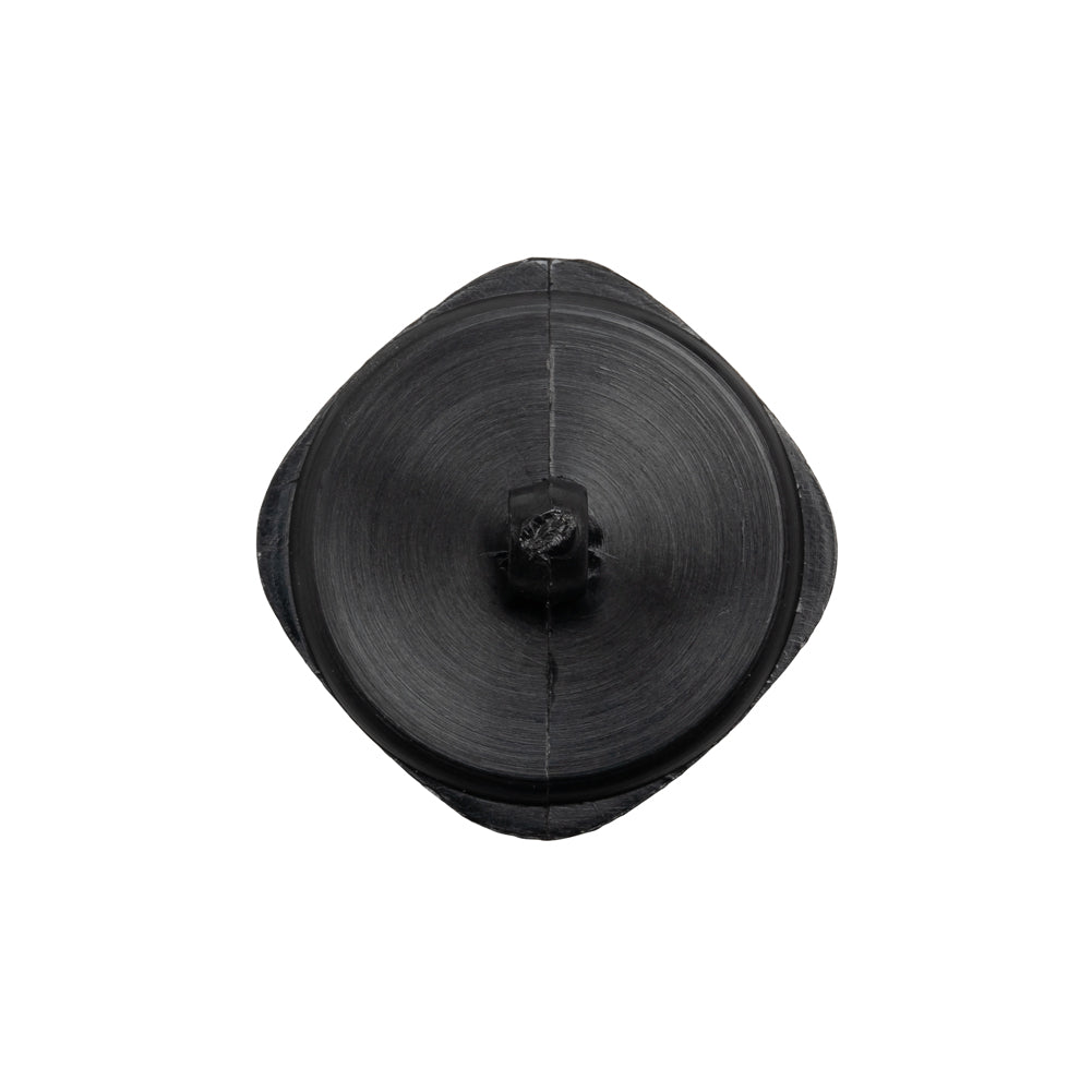 Square Plastic Shank Back Button - Black Partial Matte Abstract - 36L/23mm - Detail