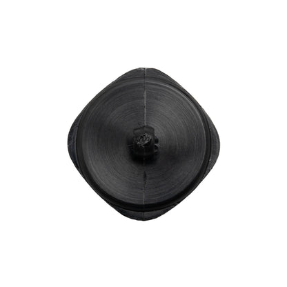 Square Plastic Shank Back Button - Black Partial Matte Abstract - 36L/23mm