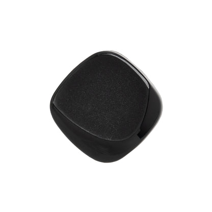 Square Plastic Shank Back Button - Black Partial Matte Abstract - 36L/23mm