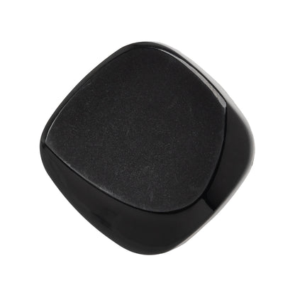 Square Plastic Shank Back Button - Black Partial Matte Abstract - 44L/28mm