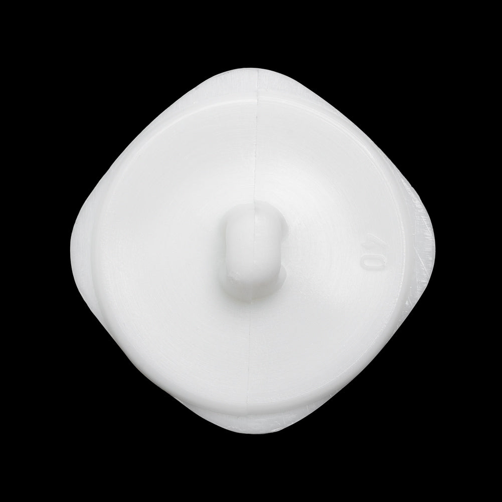 Square Plastic Shank Back Button - White Partial Matte Abstract - 44L/28mm - Detail