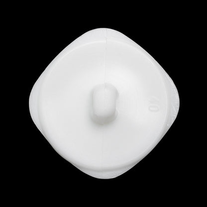 Square Plastic Shank Back Button - White Partial Matte Abstract - 44L/28mm