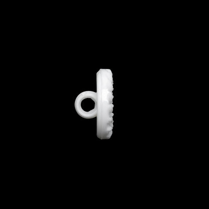 Plastic Shank Back Button - White Faux Gems and Latticework - 20L/12.5mm