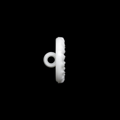 Plastic Shank Back Button - White Faux Gems and Latticework - 24L/15mm