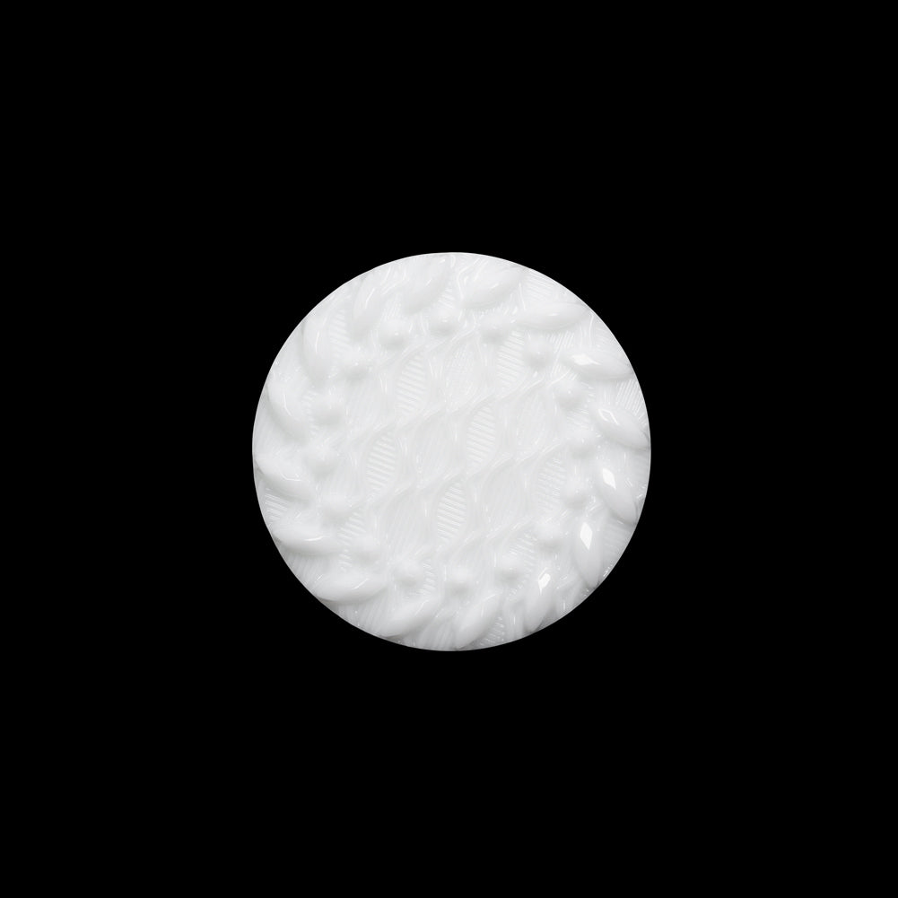 Plastic Shank Back Button - White Faux Gems and Latticework - 30L/19mm