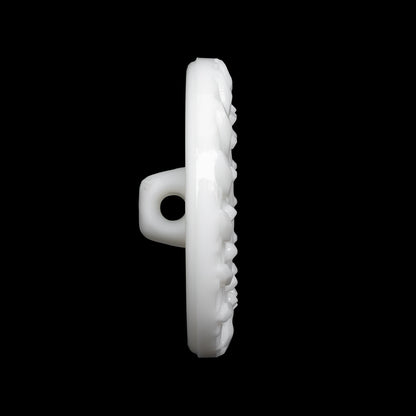 Plastic Shank Back Button - White Faux Gems and Latticework - 44L/28mm
