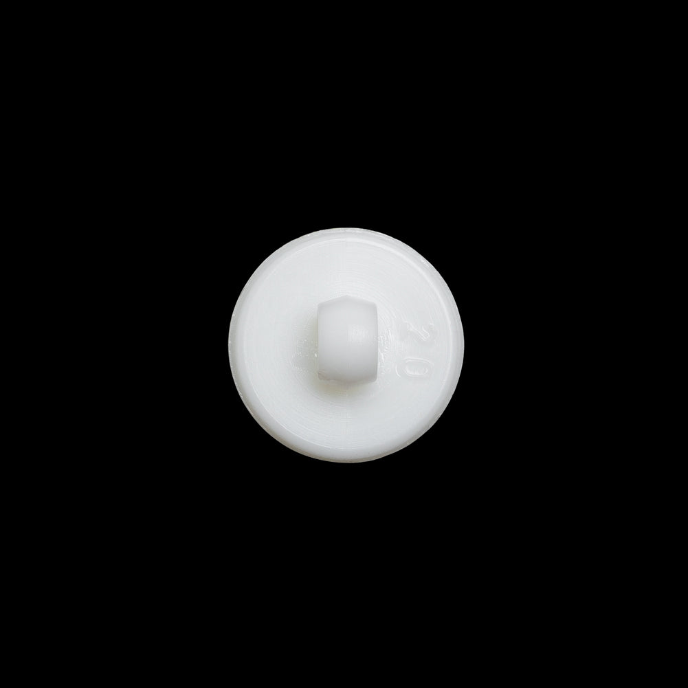Concave Plastic Shank Back Button - White Beaded Look Embossed - 20L/12.5mm - Detail