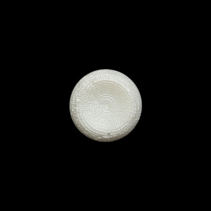 Concave Plastic Shank Back Button - White Beaded Look Embossed - 20L/12.5mm