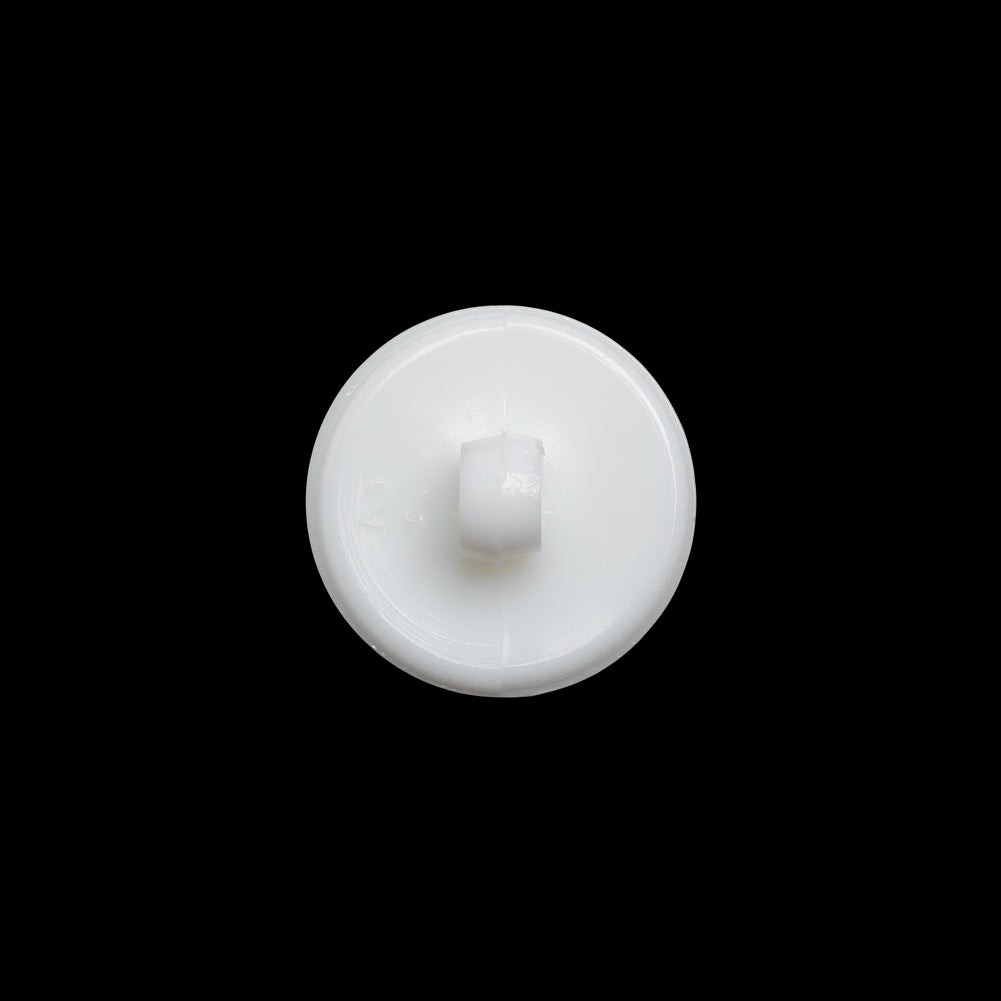 Concave Plastic Shank Back Button - White Beaded Look Embossed - 24L/15mm - Detail