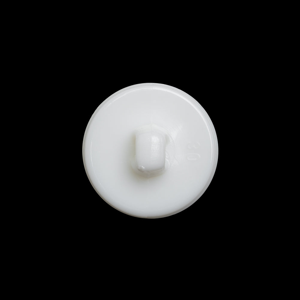 Concave Plastic Shank Back Button - White Beaded Look Embossed - 30L/19mm - Detail