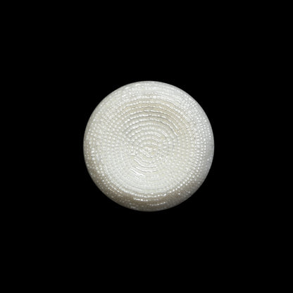 Concave Plastic Shank Back Button - White Beaded Look Embossed - 30L/19mm