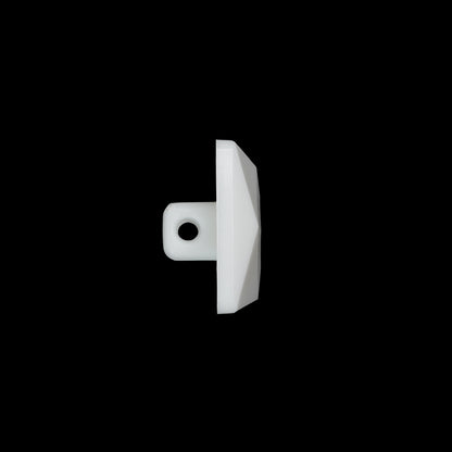 Plastic Shank Back Button - White Faceted Square - 36L/23mm