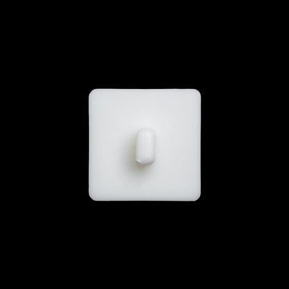 Plastic Shank Back Button - White Faceted Square - 36L/23mm
