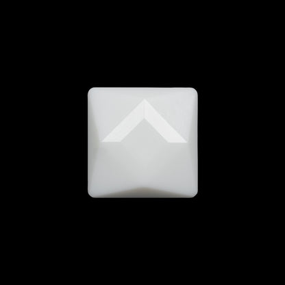 Plastic Shank Back Button - White Faceted Square - 36L/23mm